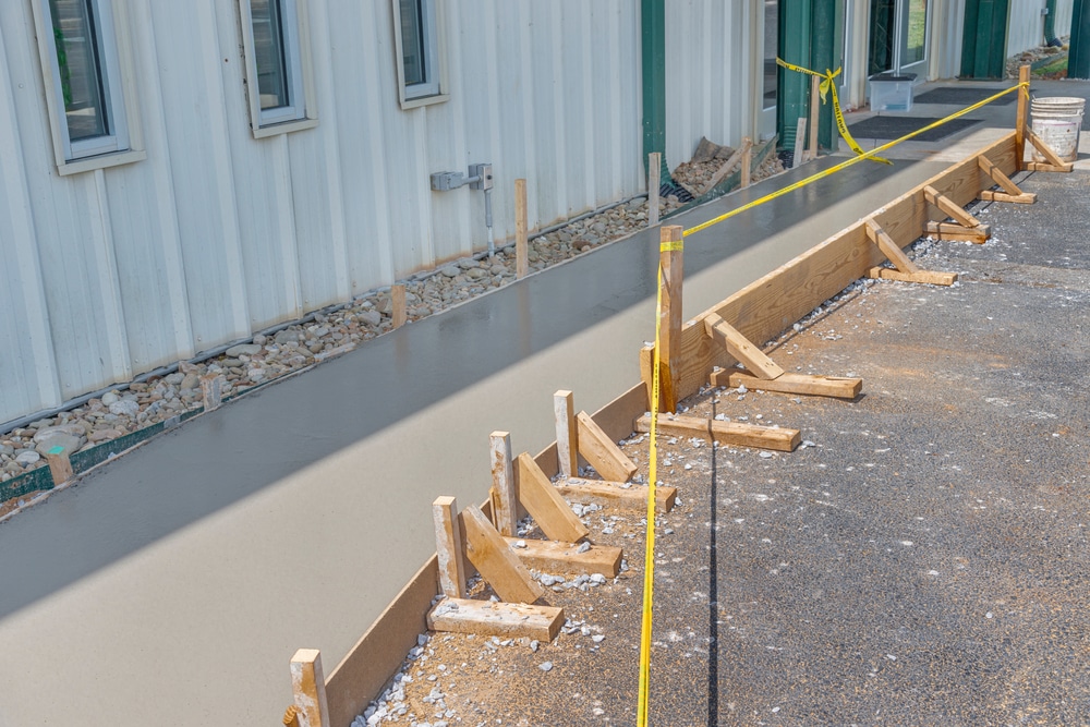 Newly constructed concrete sidewalk in tulsa