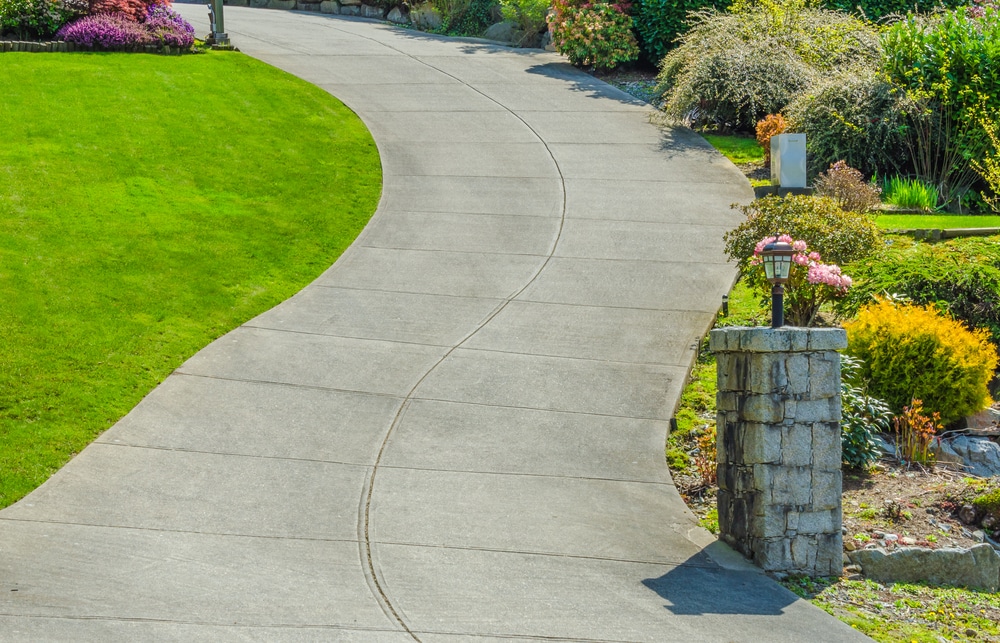 Comeplete concrete driveway installation on a garden in tulsa